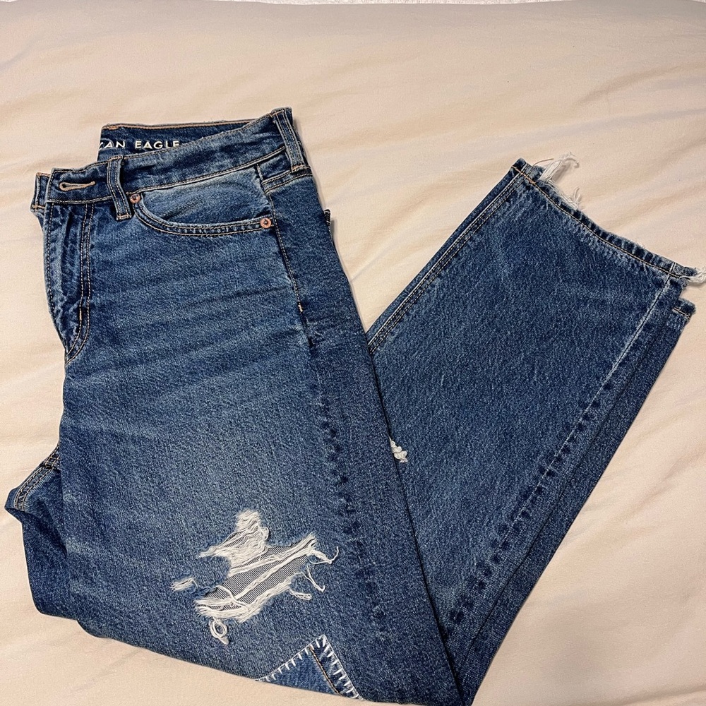 American Eagle High-Rise Ankle Jeans - Blue